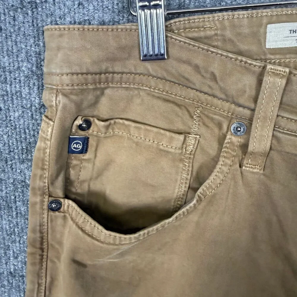 AG Adriano Goldschmied Mens The Graduate Pants 34x34(29) Tan Tailored Leg Chinos